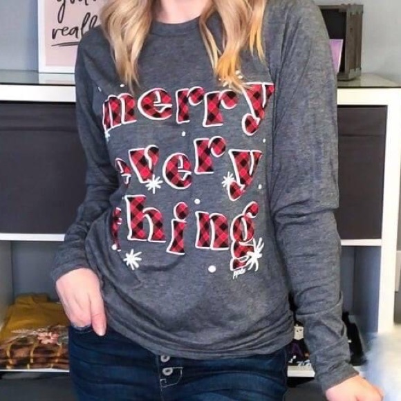 Merry Everything Long Sleeve Tee - Picture 1 of 3